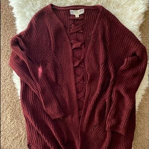 Pink Republic Maroon cardigan